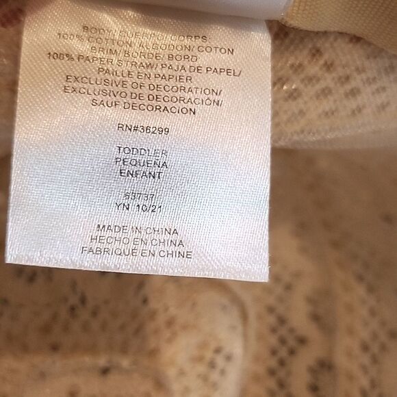 Addie and Tate toddler woven hat pink and tan - Picture 5 of 6